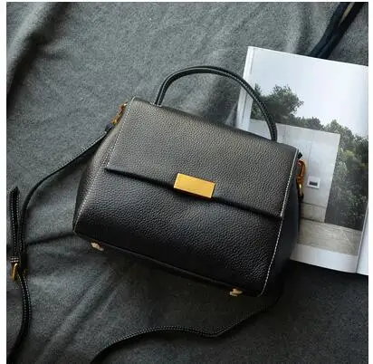 

Leather women's bag new single shoulder bag lady's handbag Korean version casual oblique satchel cow leather retro simple women'