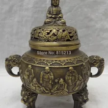 Bi00749 Тибет Бронзовый 18 Архат статуя Будды Шакьямуни budddhism Ладан курильница