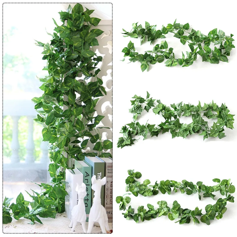 

2.5m/92in Artifical Decoration Vine Delicate Artificial Ivy Leaf Garland Plant Vine Fake Foliage Wedding Parties Decor Supplies