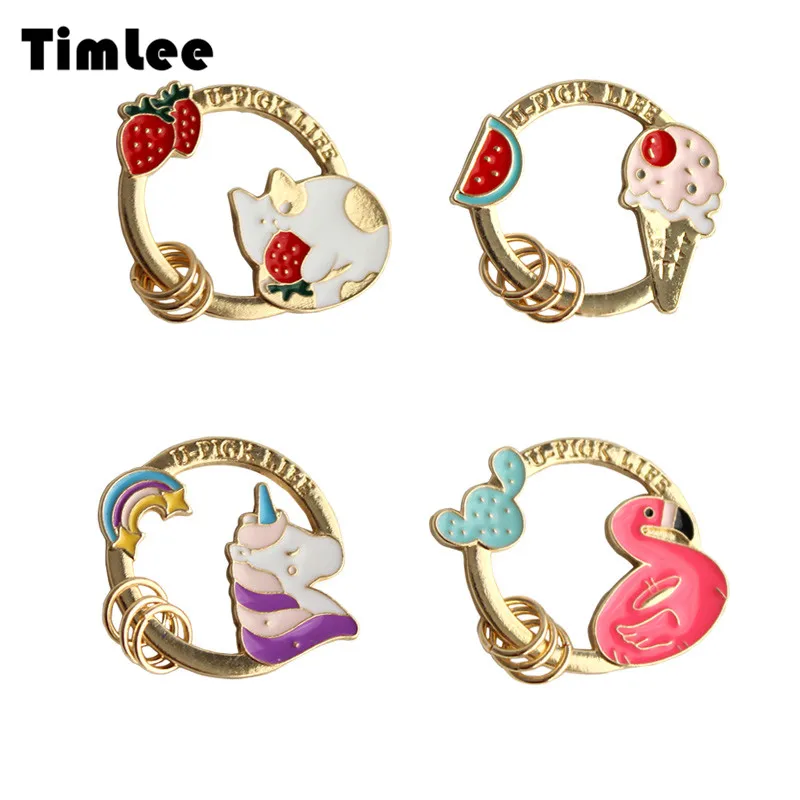 Timlee X041 милый мороженое Фламинго Кот единорог Радуга клубника арбуз