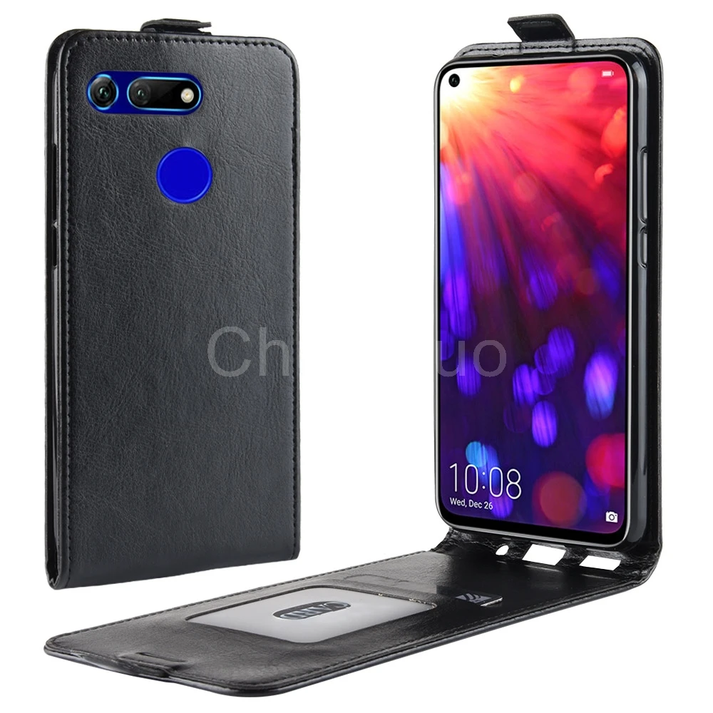 

Luxury Vertical PU Leather Case Cover For Huawei Honor View 20 Flip Wallet Holster Card Slot Capa Fundas