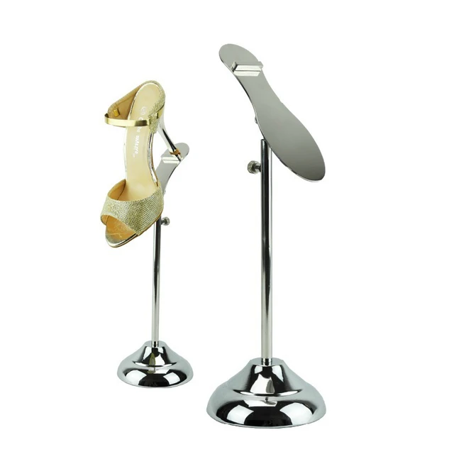 Metal Polished Silver Shoe Display Stand Shoe Riser Stand Shoe Stand