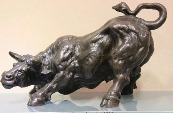 USPS to USA S0703 фигурка западного искусства Чистая медь и бронза Angry Bull бык скот