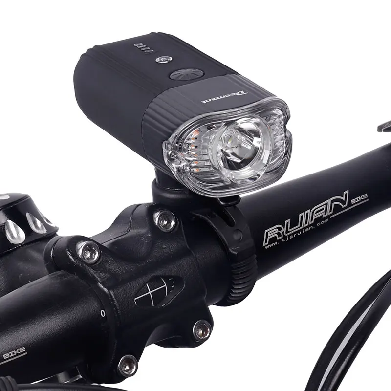 Flash Deal Deemount Bicycle Smart Front Light Cycling LED Headlight W/ Yellow Tone Warning for Daytime Riding Upto 800lumen 4000mAH Lantern 4