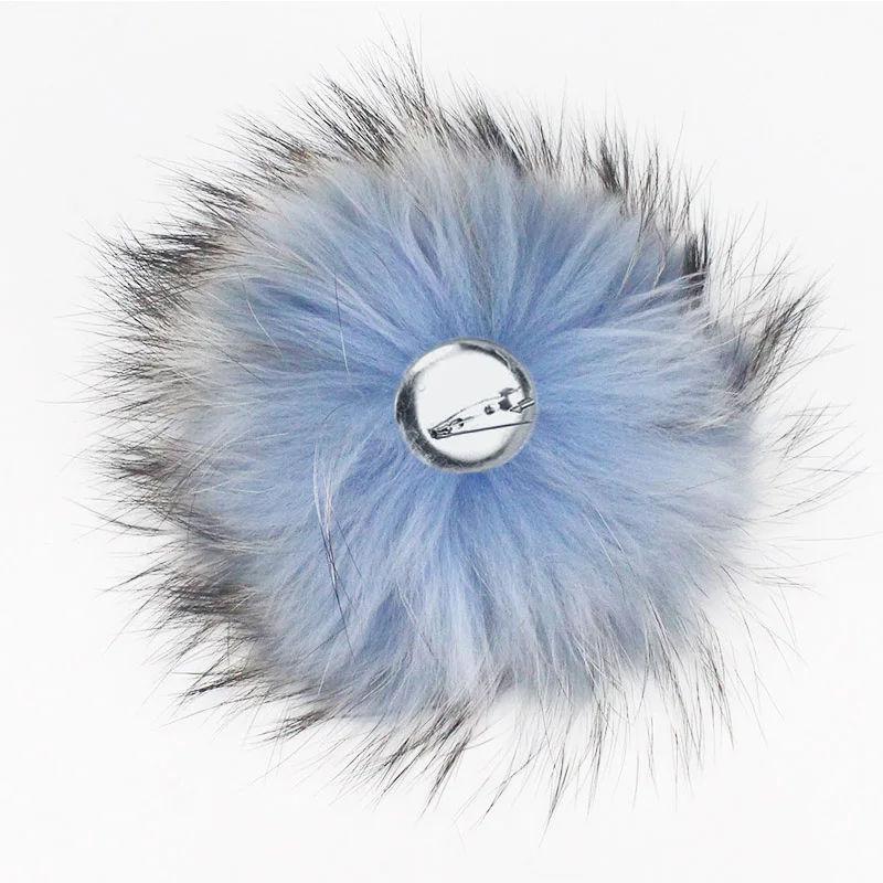 T Colorful Color Raccoon Fur Pompoms Needle Fur Pompon For Knitted Hat Cap Beanies Scarves Bags Shoes Real Fur Pom Poms With Pin - Цвет: T