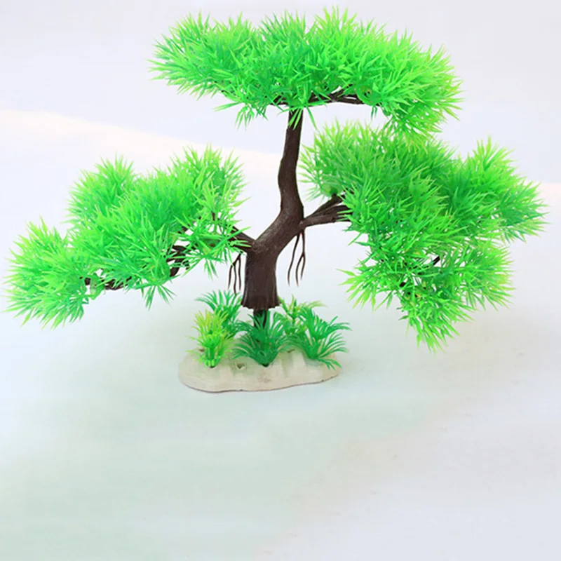 

20cm Height Aquarium Plastic Pine Tree Aquarium Fish Tank Artificial Plant Fish Tank Rockery Bonsai Accessories Aquario Decor
