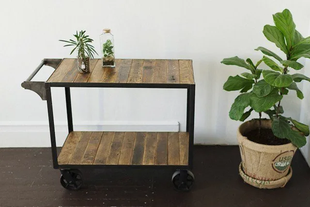 American Country Style Furniture Industry Loft Recycling Old Fir American Country Style Furniture Industry Loft Recycling Old Fir Antique Wooden Bar Cart Kitchen With Wheel