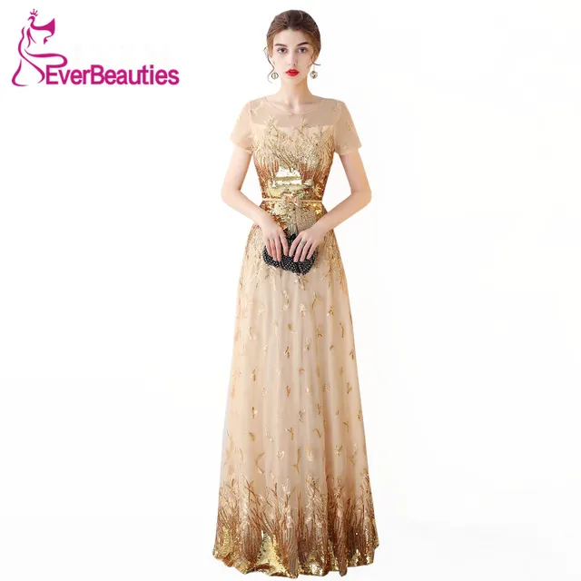 Abendkleider 2018 Evening Dress Long Luxury Sequin Gowns Wedding Abendkleider 2018 Evening Dress Long Luxury Sequin Gowns Wedding Guest Formal Party Abiye Robe