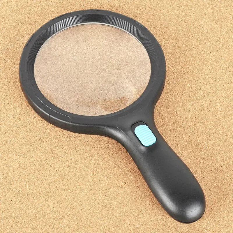 138mm Big Lens Hand Hold Illuminated Magnifying Glass Loupe Reading Magnifer with 12 LED Light