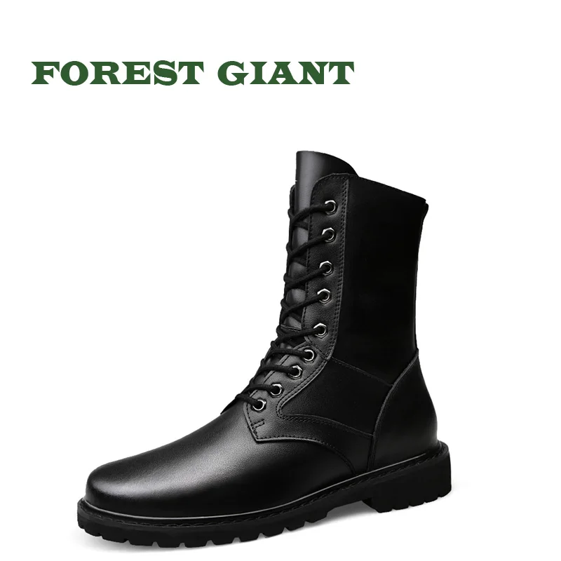 

FOREST GIANT Men Genuine Leather Boots Men Breathable High Top Shoes Men Winter Outdoor Casual Shoes Autumn Winter Boots 1198