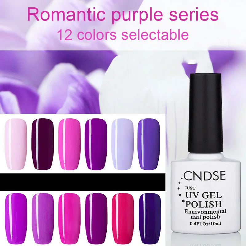 

12 Colors Fashion Purple Series Nail Polish LED UV Gel Long-lasting Soak-off UV Varnish 10ML Nail Glue Gel