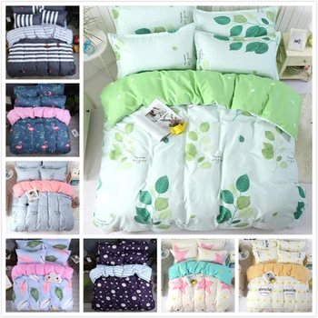 

Green Leave Duvet Cover 3/4 pcs Bedding Set Kids Child Bed Linens Single Twin Queen King Size Quilt Pillow Case Bedspreads Sheet