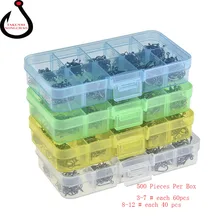 Шт./кор. 500 Высокоуглеродистая сталь рыболовный крючок Размер#3-#12 рыболовные Крючки Карп рыболовные снасти YG-02