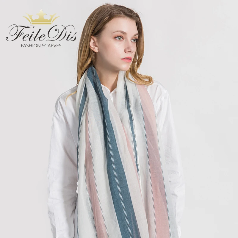 [FEILEDIS] 2019 модные хлопковый шарф Для женщин Обёрточная бумага Дизайнерские шарфы осенью и зимой Для женщин шарф люксовый бренд платок MA1733