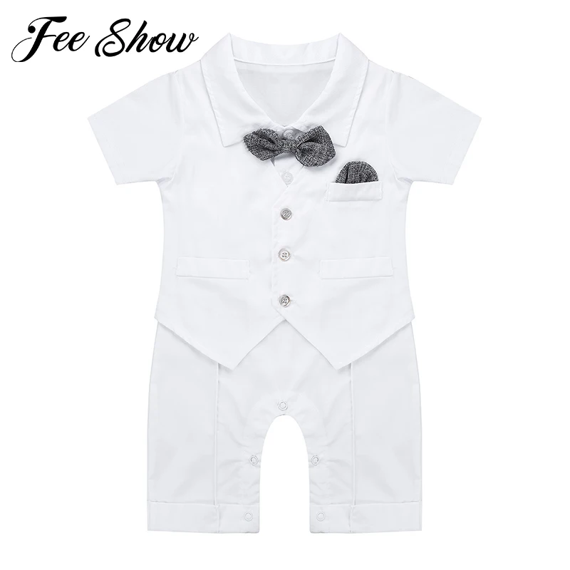 

2019 summer style baby clothing Gentleman suit boys newborn clothes baby cotton rompers jumpsuit body infant clothing