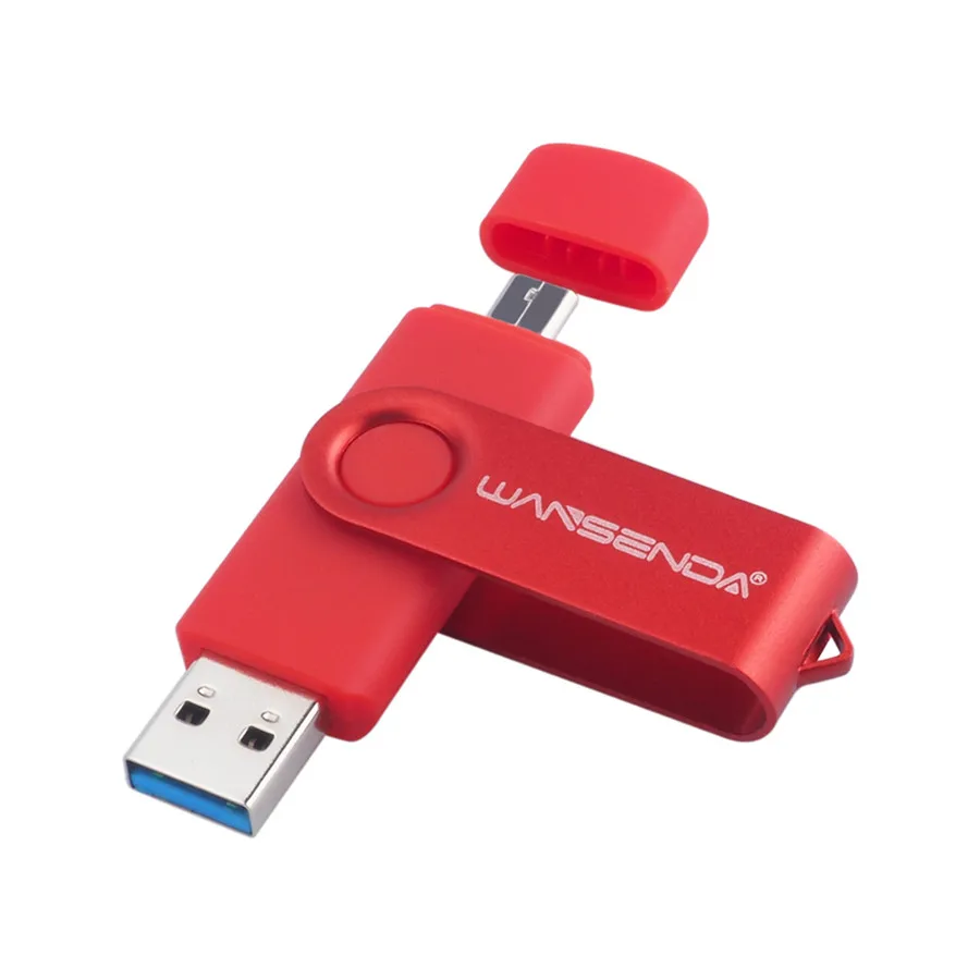 WANSENDA высокоскоростной USB флеш-накопитель OTG флеш-накопитель 32 ГБ Usb флэш-диск 64 Гб 128 ГБ 256 ГБ Usb флешка 3,0 Флешка для Android Mobile - Цвет: Красный