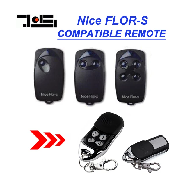

Nice FLOR-S replacement remote control 433mhz rolling code