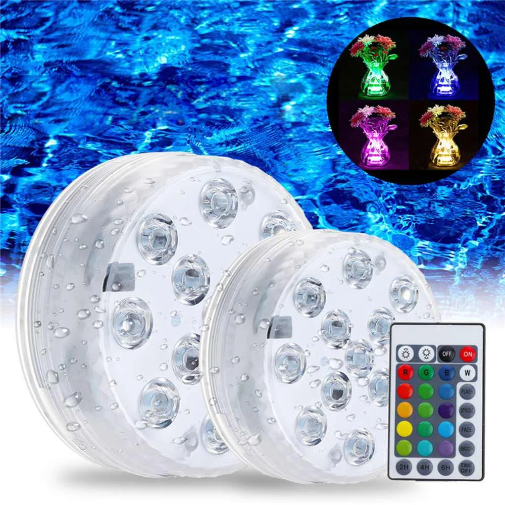 

13 Led Remote Controlled RGB Submersible Light Battery Operated Underwater Night Lamp Outdoor Vase Bowl Garden Party Decoration