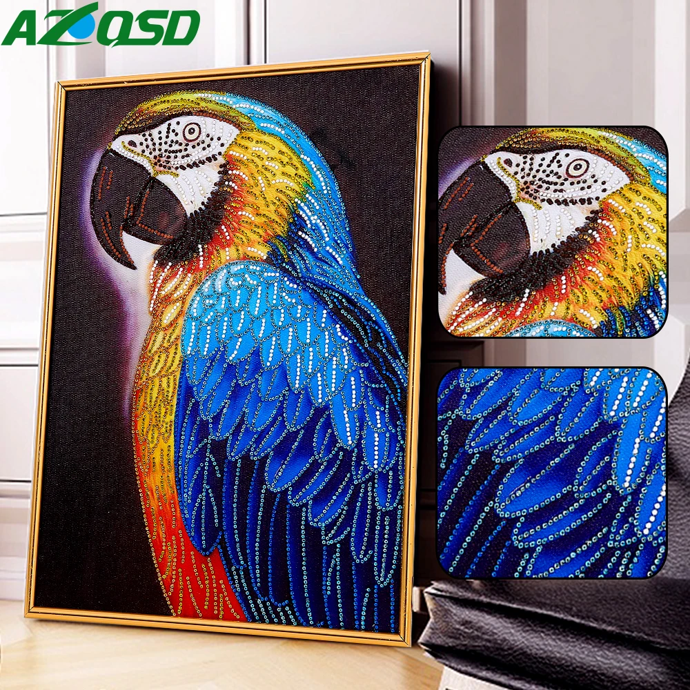 

AZQSD Diamond Painting Parrot DIY Special Shaped Picture Of Rhinestones Bird Diamond Embroidery Animal Decoration Home 40x50cm