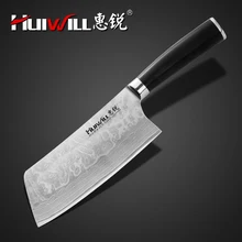 HUIWILL Роскошные Дамасские кухонные ножи из нержавеющей стали, японские ножи из углеродистой стали, нож для нарезки шеф-повара с ручкой G10