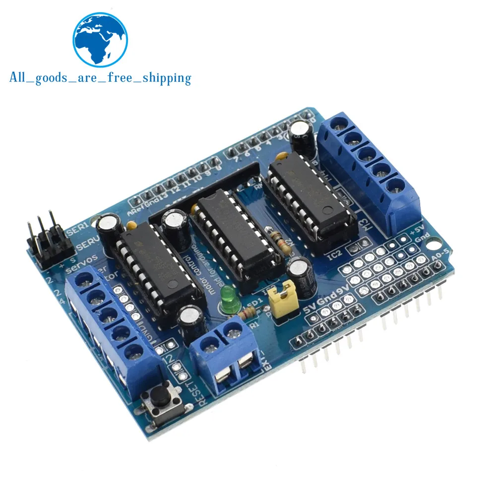

TZT L293D Motor Drive Shield dual for arduino Duemilanove, Motor drive expansion board motor control shield
