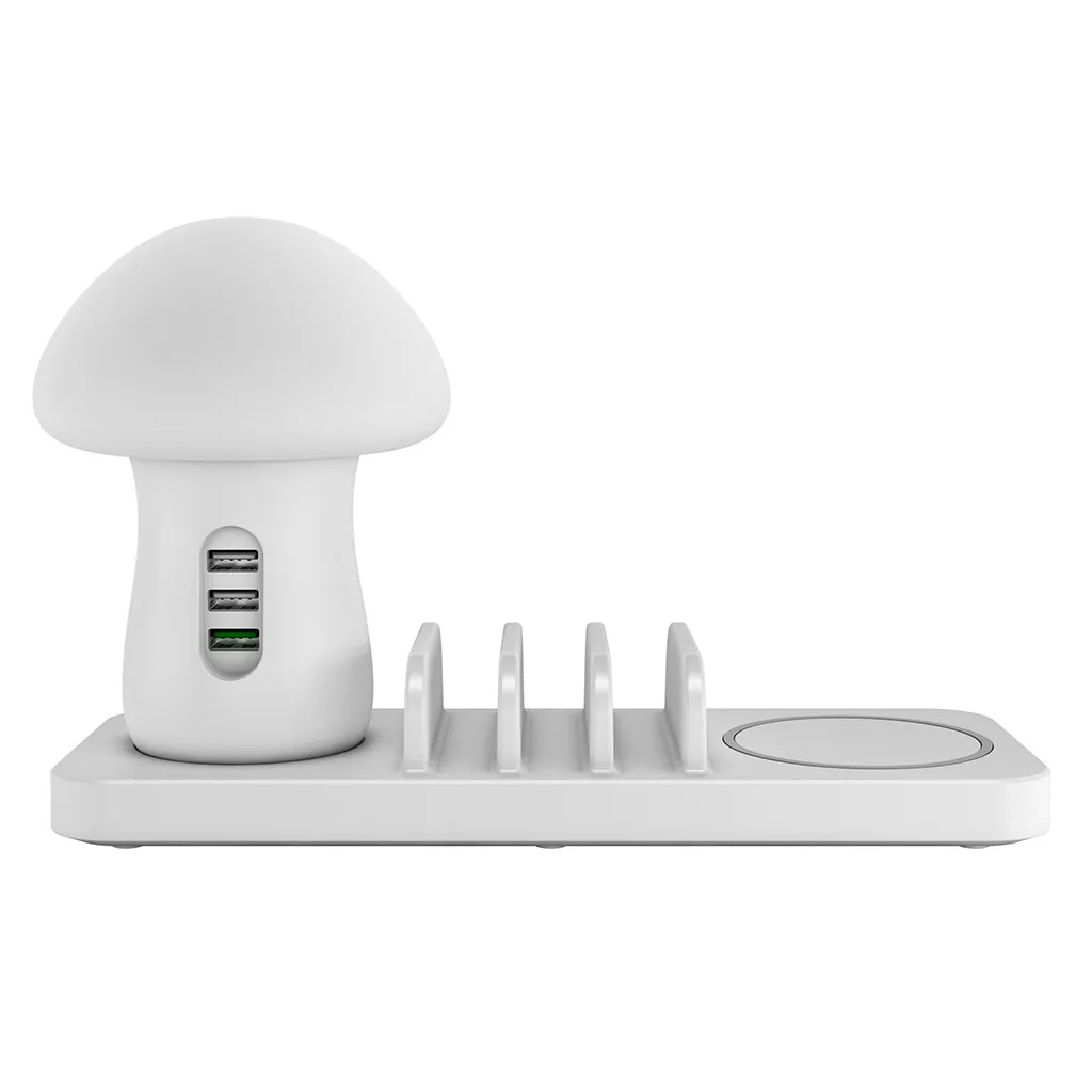Carprie Qi Беспроводное зарядное устройство с 3 портами USB 10 Вт зарядная станция для