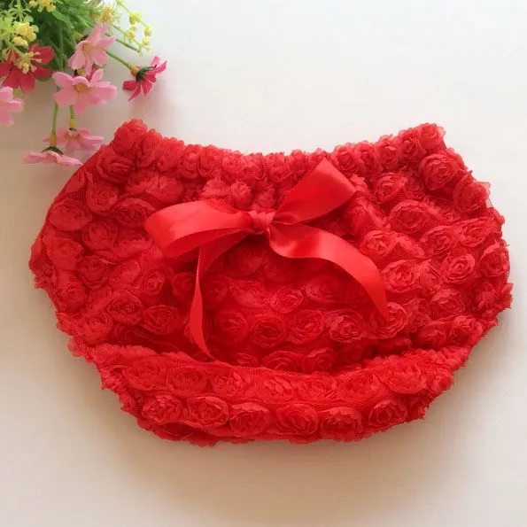 Shorts de Algodão com Fita Cor do Bebê Doce Rosa Flores Bloomer Infantil Meninas Arco Crianças Fralda Capa pp Shorts Roupa Interior 24 Pçs - Lote 5 Mamãe e Bebê