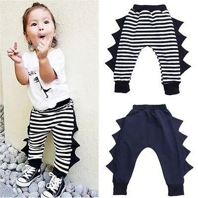 

Baby Boys Girls Striped dinosaurs Harem Pants Trousers Kids Toddler Bottoms Slacks Sweatpants 0-4Y