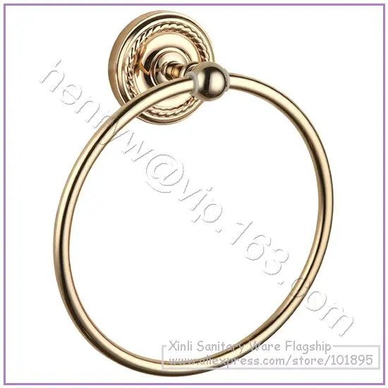 X16102D-роскошное настенное Золотое латунное кольцо для полотенца - Цвет: Цвет: желтый