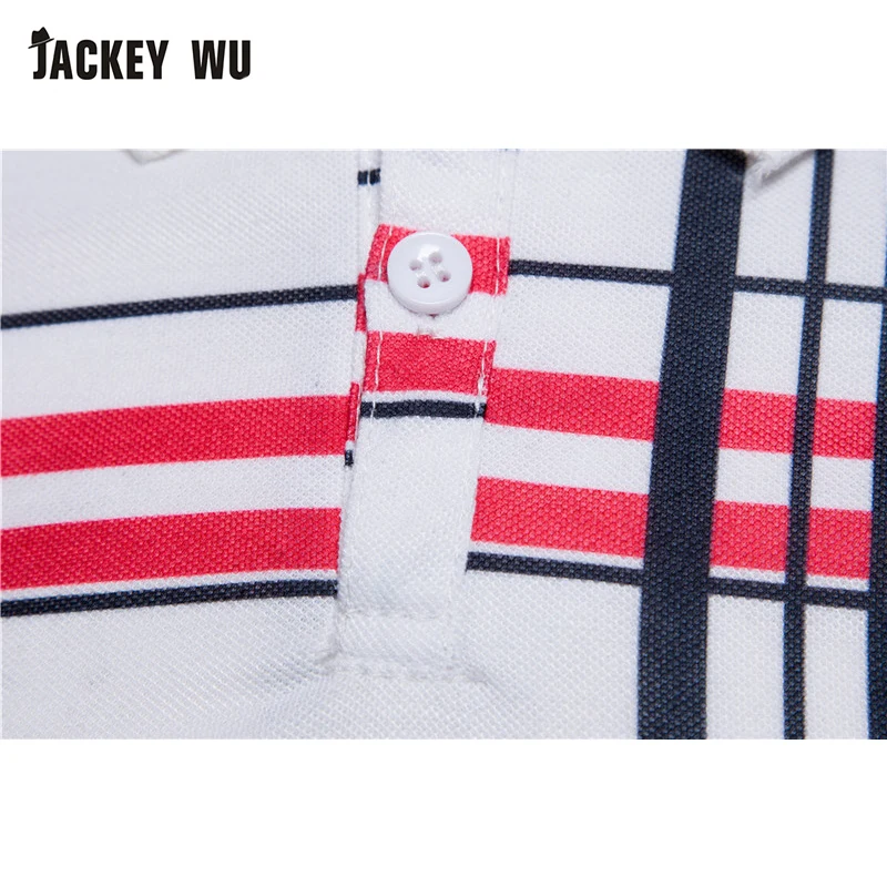 JACKEYWU клетчатая рубашка-поло для мужчин Летняя мода короткий рукав футболки хлопок дышащий Camisa поло эластичные повседневные поло синий