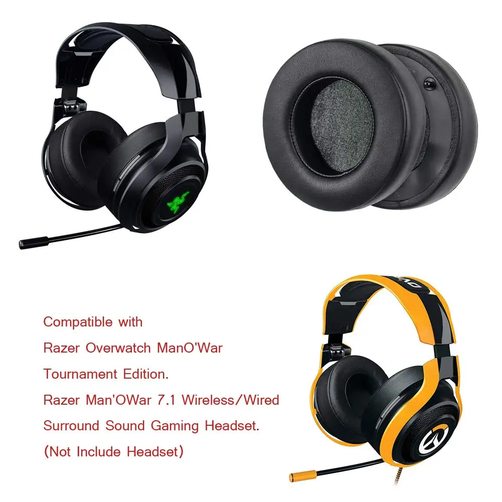 Замена амбушюр Подушка губка оголовье пена наушник для razer mano-war 7,1/Overwatch Tournament Edition наушники гарнитура