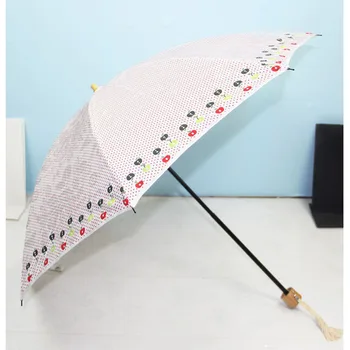 

Creative two fold wave umbrella small fresh outdoor female wedding paraguas sunny and rain sunscreen sun umbrellas for women men