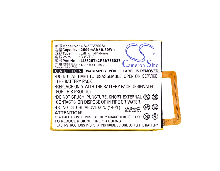 Аккумулятор Cameron Sino 2500 мАч Li3825T43P3h736037 для ZTE Blade A2 V7 BV0720 Small Fresh 4 Lite две SIM карты|2500mah