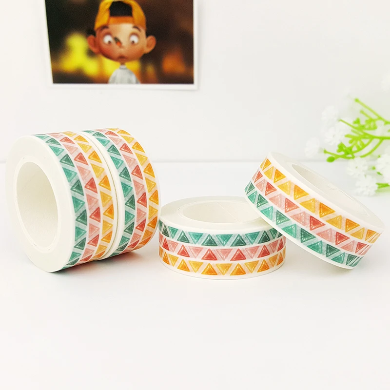 

15mm*10m colored triangles Washi Tape DIY decoration scrapbooking planner masking tape adhesive tape label sticker stationery