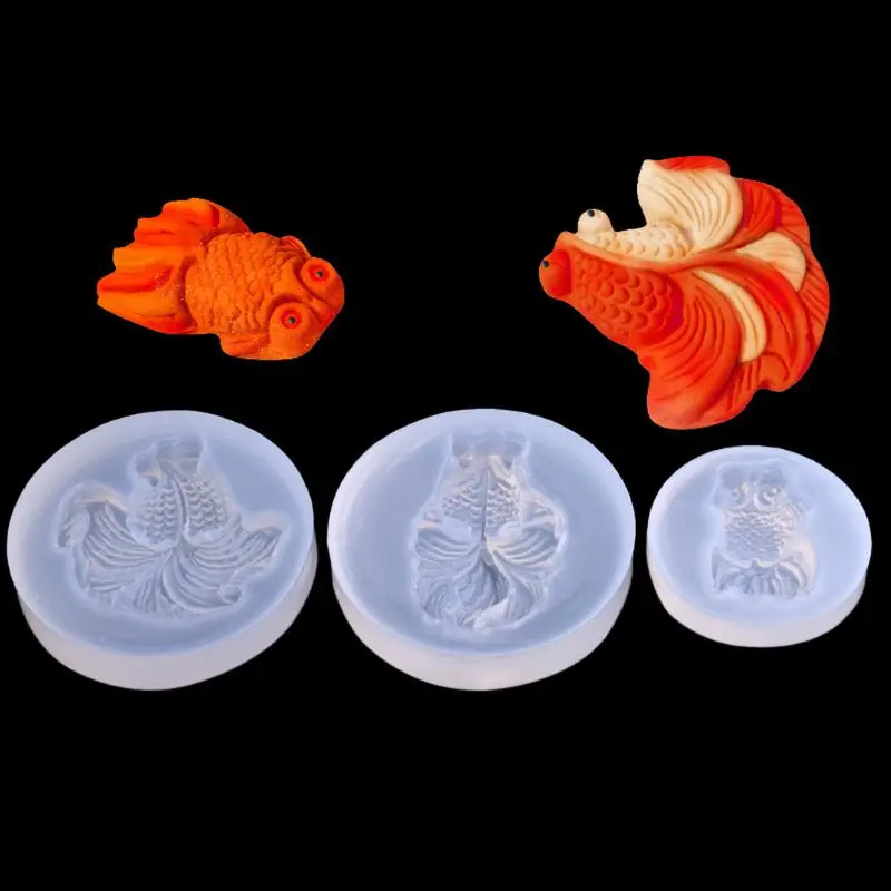 

JAVRICK 3Pcs Goldfish Pendant Mold Resin Casting Mold Jewelry Making Jewelry Tools
