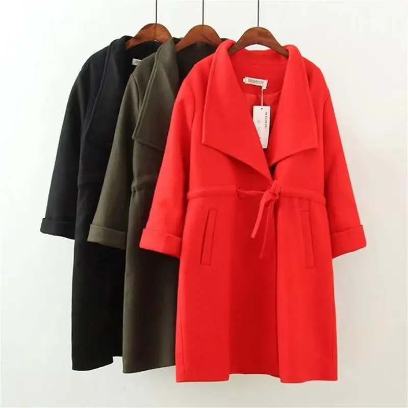 

2019 autumn and winter new ladies fashion slim large size coat