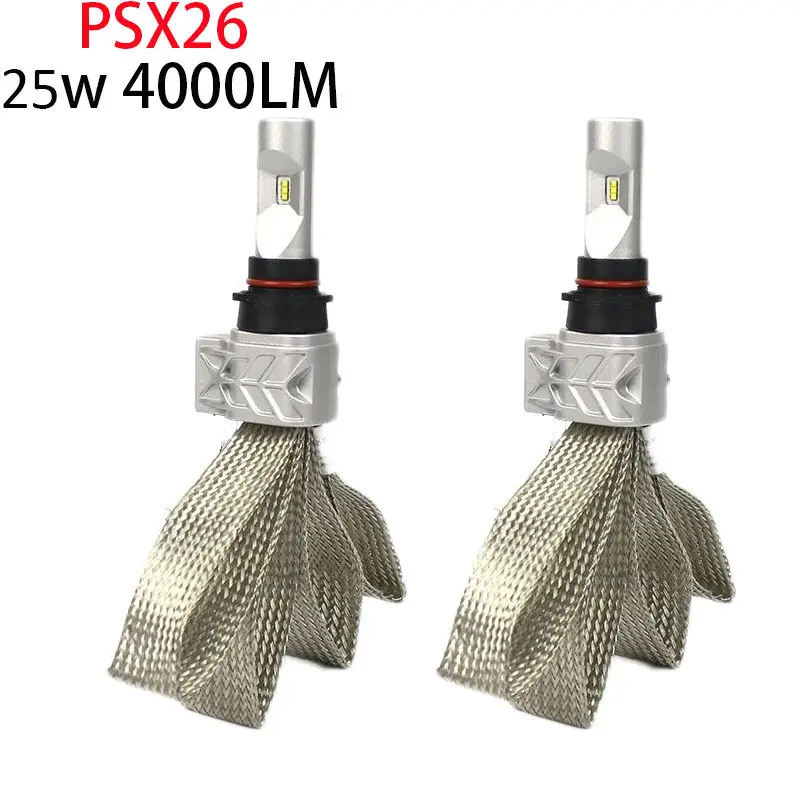 

PSX26 P13W Led Headlight Fog Bulbs 50w 8000Lm Fanless Auto Headlamp Conversion Kit to Replace Original Haolgen with ZES Chip