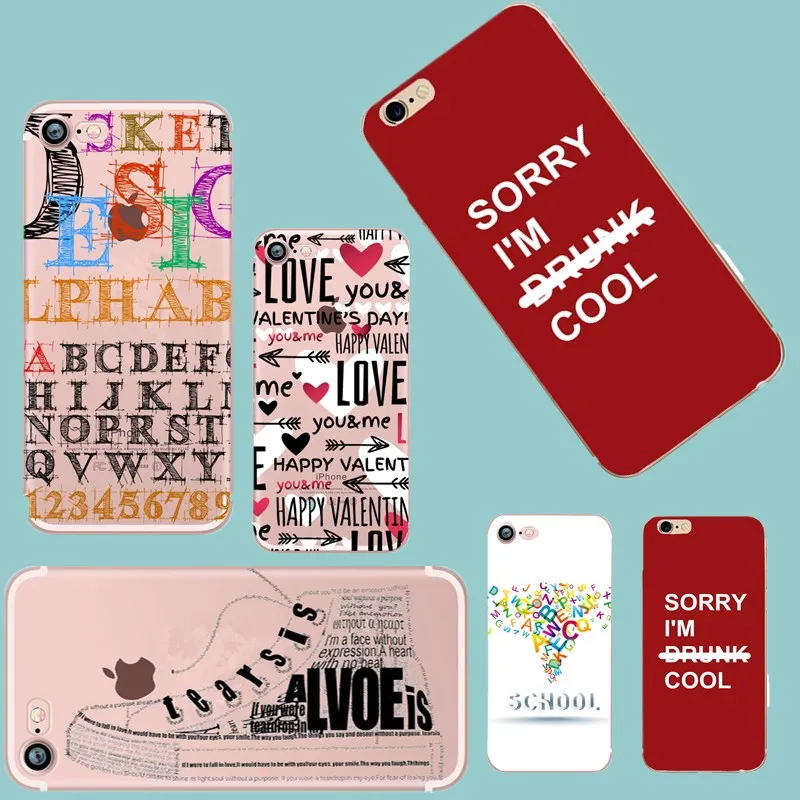 Чехол для пары чехол iPhone 6 S Word TPU Capa Мягкий силиконовый 7 8 Plus 5 5S SE Coque |