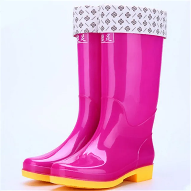 Spring autumn 12 Color Women Rain Boots Waterproof Solid Color Knee ...