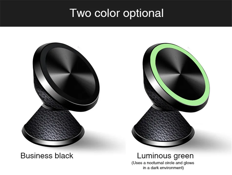 Universal Glowing Magnetic Car Phone Holder 360 Rotation GPS Leather Mini Mobile Phone Car Holder Stand For iphone X Samsung S9 (3)