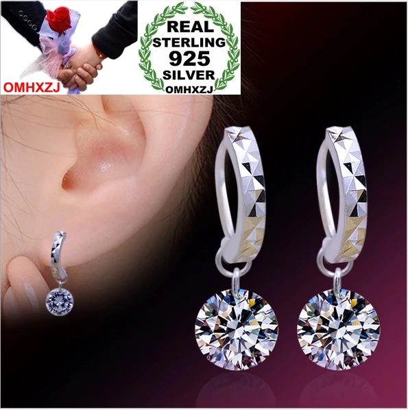 

OMH wholesale Fashion girl Sexy woman jewelry crystal 925 sterling silver Stud earrings YS71