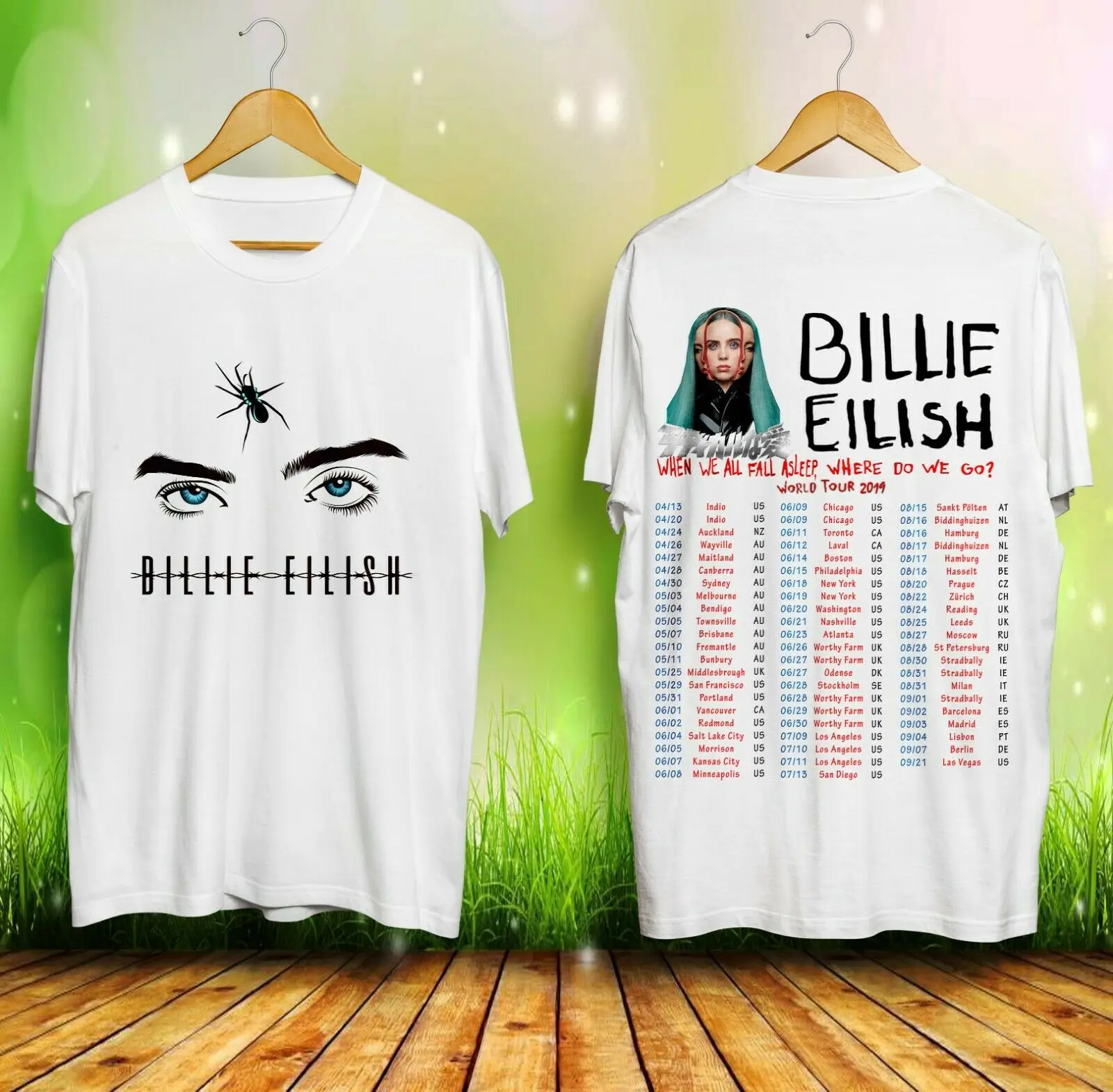 Новый Billie эйлиш когда мы все засыпаем Тур 2019 белая футболка Размеры S-3XL Мужская 3D футболка плюс размеры хлопковые топы Tee