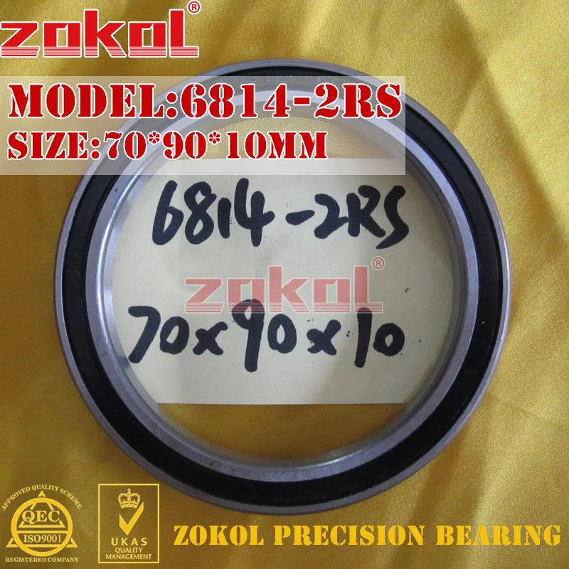 ZOKOL 6814 RS подшипник 2RS ZZ 6814ZZ радиальный шарикоподшипник 70*90*10 мм|bearing bearing|bearing