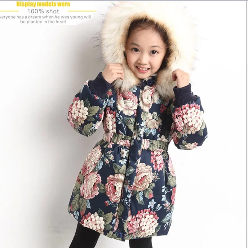 Новинка г.; зимняя одежда для детей с хлопковой подкладкой в корейском стиле и теплое пальто с меховым воротником