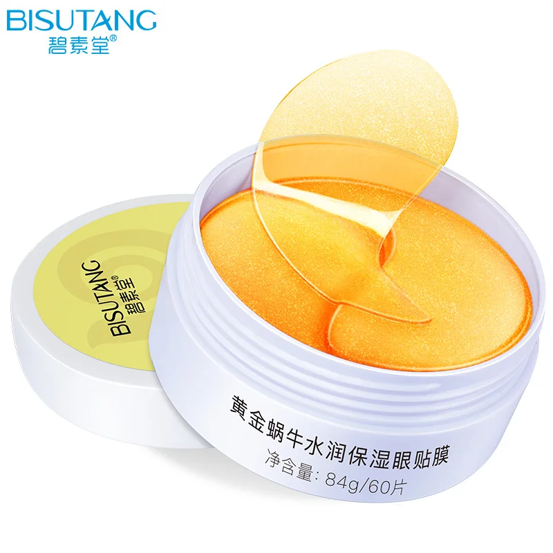

BISUTANG 60pcs Golden Snail Essence Eye Mask Patches Anti-Puffiness Dark Circle Moisturizing Whitening Eyes Skin Care