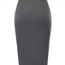 23 шт. Женская одежда с высокой талией Миди юбка с поясом хлопок формальные телячья длина брюки обычный низкий сплошной обычный