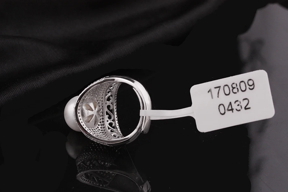 [Meibapj] роскошный 925 Серебряное кольцо с натуральная пресноводного жемчуга Кольцо для женщин Класс АААА 10-11 мм белый жемчуг продвижение