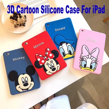 

3D Cartoon Silicone Case For iPad Mini iPad Air Air2 iPad Pro iPad 9.7 2017/2018 Case Daisy Mickey Minnie Soft Back Cover Shell