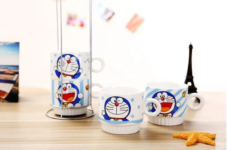 Семейные керамические чашки набор кофе кружки железные стойки молочные чашки мультфильм наборы для кофе и чая 1131