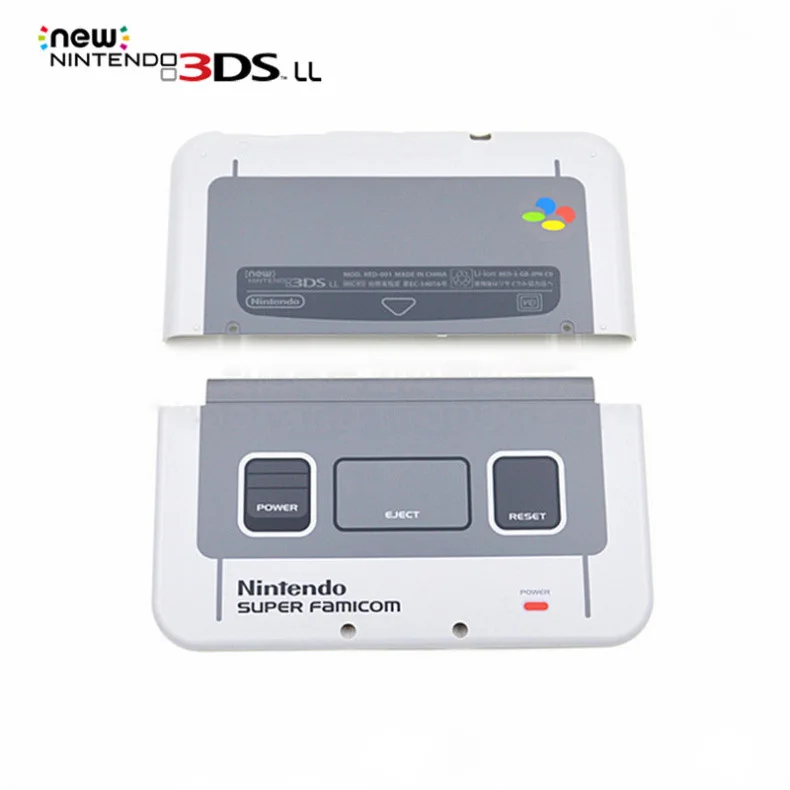 Original US & Japan Version Silver Top & Bottom Cover Case For new 3DS XL/LL Replacement Surface & Battery Cover Shell 